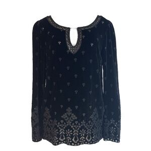 NWT! Johnny Was Jade Lia Deep V Velvet Blouse​​​​​​​​